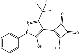 3-羥基-4-(5-羥基-1-苯基-3-三氟甲基-1H-吡唑-4-基)-環丁-3-烯-1,2-二酮, 887923-71-9, 结构式