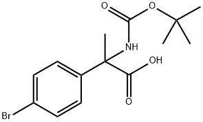 2-(4-bromophenyl)-2-{[(tert-butoxy)carbonyl]amino}propanoic acid, 888970-79-4, 结构式