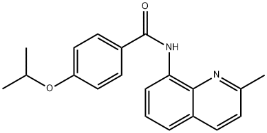N-(4-メチル-2-キノリニル)-4-イソプロポキシベンズアミド 化学構造式