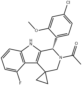 895169-20-7 Ethanone, 1-[(1'S)-1'-(4-chloro-2-methoxyphenyl)-5'-fluoro-1',2',3',9'-tetrahydrospiro[cyclopropane-1,4'-[4H]pyrido[3,4-b]indol]-2'-yl]-