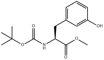 (S)-2-(BOC-AMINO)-3-(3-HYDROXYPHENYL)PROPIONIC ACID METHYL ESTER, 900800-02-4, 结构式