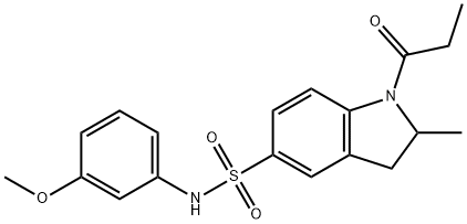 N-(3-methoxyphenyl)-2-methyl-1-propionylindoline-5-sulfonamide Structure