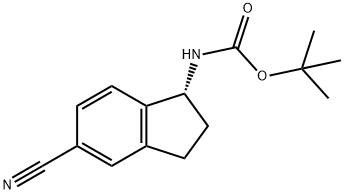 (R)-(5-氰基-2,3-二氢-1H-茚-1-基)氨基甲酸叔丁酯, 903555-99-7, 结构式