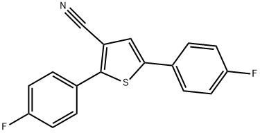 2,5-二(4-氟苯基)噻吩-3-甲腈,908588-07-8,结构式