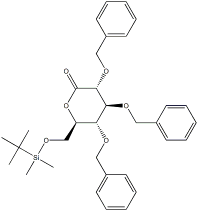 (3R,4S,5R,6R)-6-[[TERT-BUTYL(DIMETHYL)SILYL]OXYMETHYL]-3,4,5-TRIS(PHENYLMETHOXY)OXAN-2-ONE, 911380-37-5, 结构式
