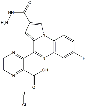 2-(7-Fluoropyrrolo[1,2-a]quinoxalin-4-yl)hydrazide-2-pyrazinecarboxylic acid hydrochloride Structure