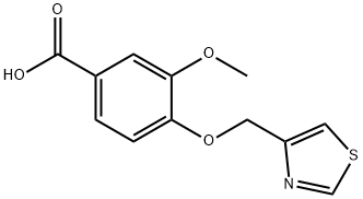 3-甲氧基-4-(1,3-噻唑-4-基甲氧基)苯甲酸,923817-60-1,结构式