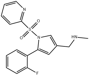 1-(5-(2-fluorophenyl)-1-(pyridin-2-ylsulfonyl)-1H-pyrrol-3-yl)-N- methylmethanamine fumarate Structure