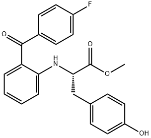 2-[2-(4-FLUORO-BENZOYL)-PHENYLAMINO]-3-(4-HYDROXY-PHENYL)-PROPIONIC ACID METHYL ESTER, 934348-99-9, 结构式