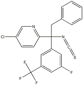 5-chloro-2-(1-(3-fluoro-5-(trifluoromethyl)phenyl)-1-isothiocyanato-2-phenylethyl)pyridine Structure