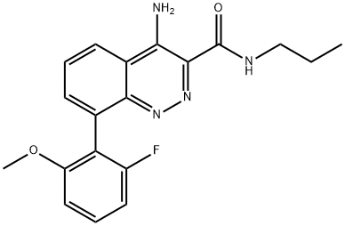 3-CinnolinecarboxaMide, 4-aMino-8-(2-fluoro-6-Methoxyphenyl)-N-propyl- Structure