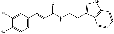 (E)-N-[2-(3-Indolyl)ethyl]-3-(3,4-dihydroxyphenyl)acrylamide, 945453-47-4, 结构式