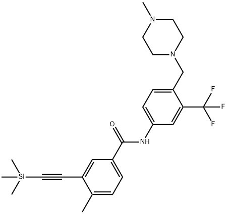 3-[2-trimethylsilylethynyl]-4-methyl-N-[4-((4-methylpiperazin-1-yl)methyl)-3-trifluoromethylphenyl]benzamide