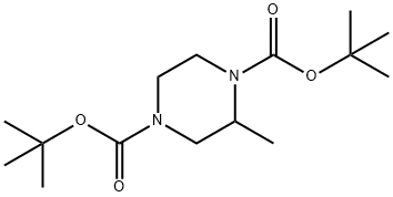 1,4-di-tert-butyl 2-methylpiperazine-1,4-dicarboxylate 化学構造式