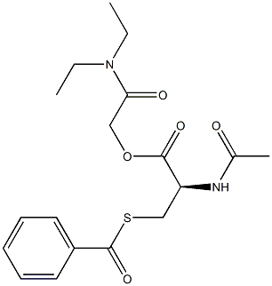 N-Acetyl-S-benzoyl-L-cysteine 2-diethylamino-2-oxoethyl ester Struktur