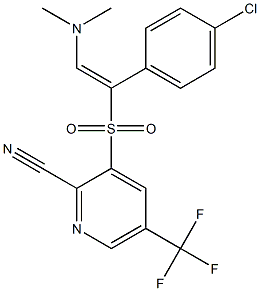 3-{[(E)-1-(4-chlorophenyl)-2-(dimethylamino)ethenyl]sulfonyl}-5-(trifluoromethyl)-2-pyridinecarbonitrile Struktur