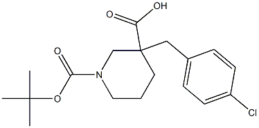 1-(tert-butoxycarbonyl)-3-(4-chlorobenzyl)-3-piperidinecarboxylic acid Structure