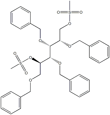 2,3,4,6-Tetra-O-benzyl-1,5-di-O-mesyl-D-glucitol 结构式