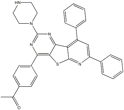 4-(4-acetylphenyl)piperazino-7,9-diphenylpyrido(3',2'-4,5)thieno(3,2-d)pyrimidine|