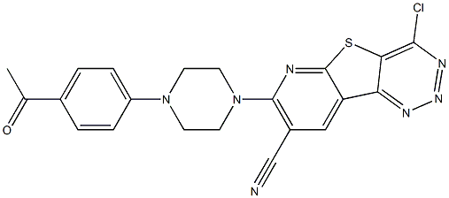 7-(N-4'-acetylphenylpiperazino)-8-cyano-4-chloropyrido(3',2'-4,5)thieno(3,2-d)-1,2,3-triazine|