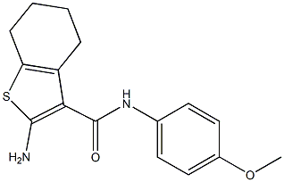 2-AMINO-N-(4-METHOXYPHENYL)-4,5,6,7-TETRAHYDRO-1-BENZOTHIOPHENE-3-CARBOXAMIDE,,结构式