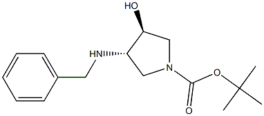 trans-3-Benzylamino-1-Boc-4-hydroxypyrrolidine Struktur