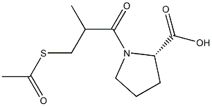 1-(D-3-ACETYLTHIO-2-METHYLPROPANOYL)-L-PROLINE 化学構造式