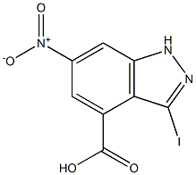 3-IODO-6-NITROINDAZOLE-4-CARBOXYLIC ACID 结构式