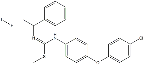 methyl N-(1-phenylethyl)-[4-(4-chlorophenoxy)anilino]methanimidothioate hydroiodide|