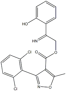 2-[({[3-(2,6-dichlorophenyl)-5-methylisoxazol-4-yl]carbonyl}oxy)ethanimidoyl]phenol Structure