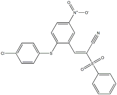 (E)-3-{2-[(4-chlorophenyl)sulfanyl]-5-nitrophenyl}-2-(phenylsulfonyl)-2-propenenitrile Struktur