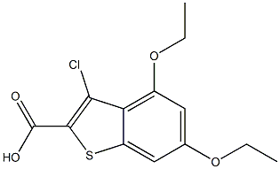 3-chloro-4,6-diethoxybenzo[b]thiophene-2-carboxylic acid Structure
