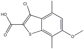 3-chloro-6-methoxy-4,7-dimethylbenzo[b]thiophene-2-carboxylic acid Structure