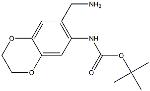 tert-butyl 6-(aminomethyl)-2,3-dihydrobenzo[b][1,4]dioxin-7-ylcarbamate Structure