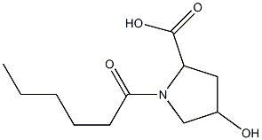 1-hexanoyl-4-hydroxypyrrolidine-2-carboxylic acid Structure