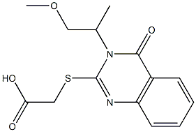 2-{[3-(1-methoxypropan-2-yl)-4-oxo-3,4-dihydroquinazolin-2-yl]sulfanyl}acetic acid Struktur