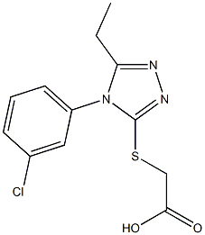 2-{[4-(3-chlorophenyl)-5-ethyl-4H-1,2,4-triazol-3-yl]sulfanyl}acetic acid Struktur