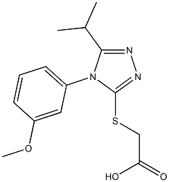 2-{[4-(3-methoxyphenyl)-5-(propan-2-yl)-4H-1,2,4-triazol-3-yl]sulfanyl}acetic acid Struktur