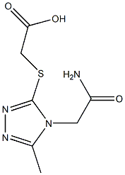 2-{[4-(carbamoylmethyl)-5-methyl-4H-1,2,4-triazol-3-yl]sulfanyl}acetic acid Struktur