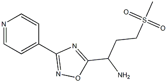 3-methanesulfonyl-1-[3-(pyridin-4-yl)-1,2,4-oxadiazol-5-yl]propan-1-amine Structure