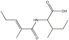 3-methyl-2-{[(2E)-2-methylpent-2-enoyl]amino}pentanoic acid Structure