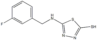 5-{[(3-fluorophenyl)methyl]amino}-1,3,4-thiadiazole-2-thiol 化学構造式