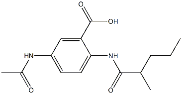 5-acetamido-2-(2-methylpentanamido)benzoic acid Struktur