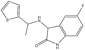 5-fluoro-3-{[1-(thiophen-2-yl)ethyl]amino}-2,3-dihydro-1H-indol-2-one Struktur
