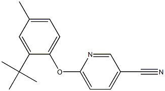 6-(2-tert-butyl-4-methylphenoxy)pyridine-3-carbonitrile Struktur