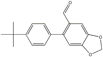 6-(4-tert-butylphenyl)-1,3-benzodioxole-5-carbaldehyde,,结构式