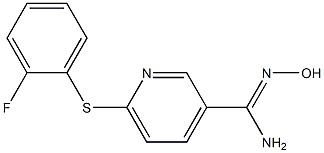 6-[(2-fluorophenyl)sulfanyl]-N'-hydroxypyridine-3-carboximidamide Struktur