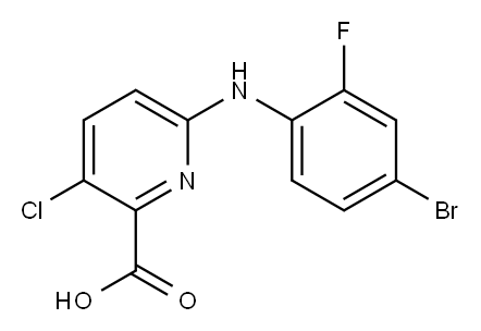 6-[(4-bromo-2-fluorophenyl)amino]-3-chloropyridine-2-carboxylic acid Structure