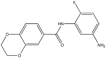 N-(5-amino-2-fluorophenyl)-2,3-dihydro-1,4-benzodioxine-6-carboxamide Struktur