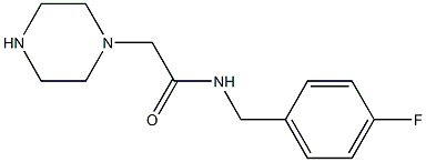 N-[(4-fluorophenyl)methyl]-2-(piperazin-1-yl)acetamide,,结构式
